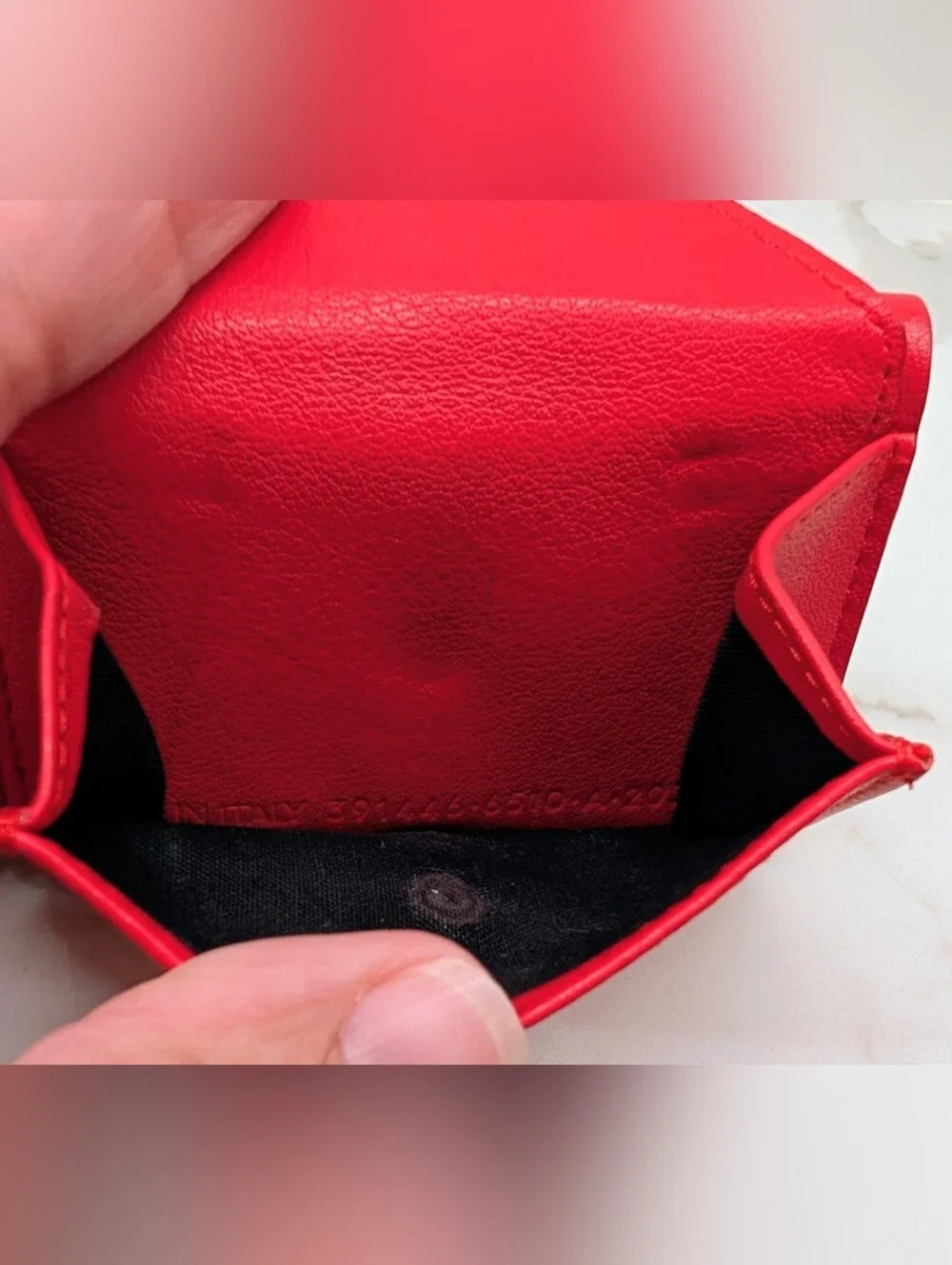 Balenciaga Red Leather Mini Envelope Wallet